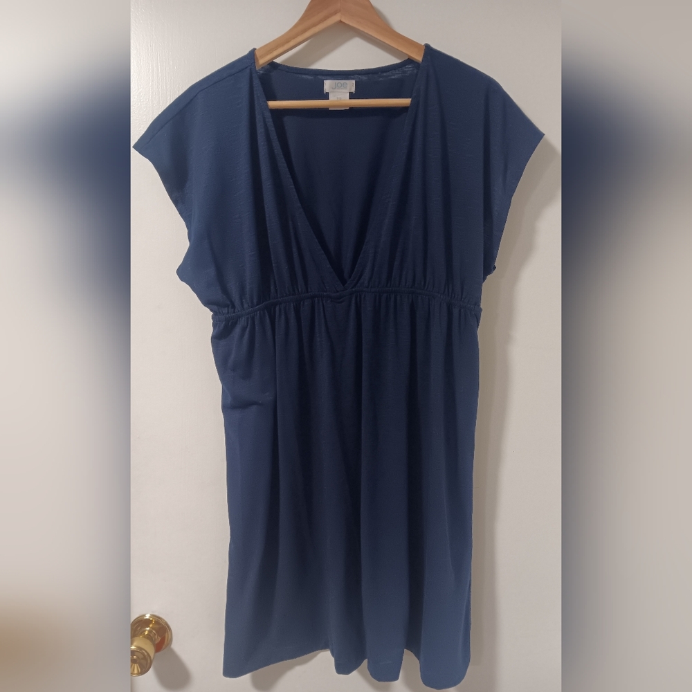 Women's Navy Blue V-Neck Dress